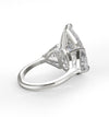 9ct pear cut moissanite Engagement Ring Three stone Engagement Ring pear shaped Wedding Ring Anniversary ring large diamond cocktail ring