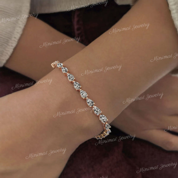 pear tennis bracelet Moissanite bracelet,solid 14k gold tennis bracelet,moissanite tennis bracelet,luxury lab diamond tennis bracelet,women