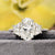 3.5 TCW Three stone,oval moissanite engagement ring,14k white gold,Trapezoid&oval three stone engagement ring,anniversary,wedding ring,women