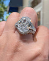 8 CT Oval moissanite engagement ring set unique solitaire double wedding band celebrity style large Oval cut luxury modern wedding ring set