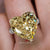 16 CT canary yellow moissanite sapphire heart shaped engagement ring celebrity style large cocktail yellow diamond ring big wedding ring