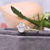 2.5 CT cushion cut engagement ring,moissanite three stone ring,pear side stone&elongated cushion moissanite ring,anniversary,wedding ring