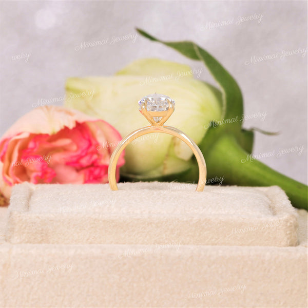 2CT Pear shaped engagement ring,moissanite teardrop ring,classy,simple engagement ring,solitaire pear moissanite ring,14k yellow rose gold