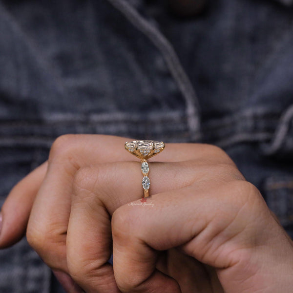 Lab Grown Diamond Marquise Engagement Ring 2.3 CT Solitaire Wedding Ring 14k gold CVD Diamond Bridal Jewelry Anniversary Promise Ring women