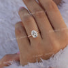 2.5 CT Oval Moissanite Engagement Ring: 14k Rose Gold Hidden Halo