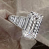 13.01 TCW emerald cut moissanite engagement ring,14k white gold unique luxury celebrity style large emerald cut engagement ring,wedding ring