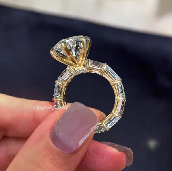 10 CT Pear shaped engagement ring big pear moissanite engagement ring unique wide eternity band,cocktail diamond teardrop ring wedding ring