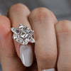 9CT Asscher Cut Moissanite Engagement Ring: Three Stone Wedding Ring