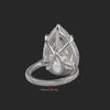 10.5 ct Pear Moissanite Engagement Ring 14K Gold Solitaire Cathedral Setting Large Pear-Shaped Wedding Ring Statement Anniversary Ring