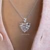 Heart moissanite pendant necklace,18k/14k solid gold chain necklace 11.37CT solitaire pendant necklace,moissanite necklace, iced out pendant