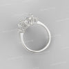 7.2 TCW Oval Moissanite Engagement Ring: White Gold Three Stone wedding ring