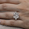 9CT Asscher Cut Moissanite Engagement Ring: Three Stone Wedding Ring