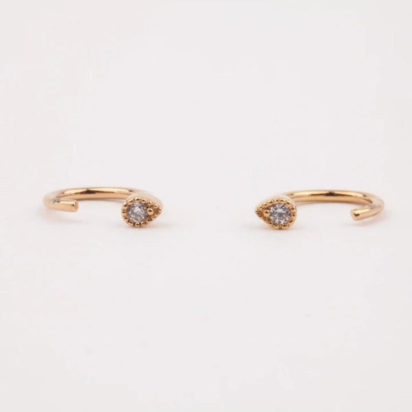 Ear hugger earrings,half open huggie hoop earrings,tiny huggie earrings,sleeper earrings,gift for her,solid gold huggie earrings•ear hugger