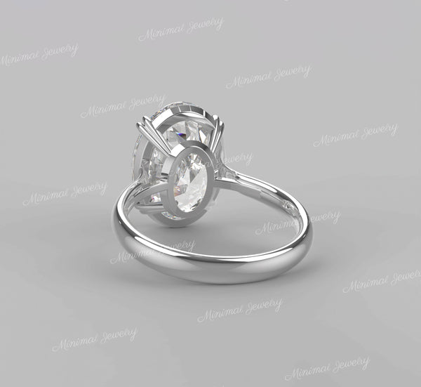 7.5 CT Oval cut moissanite engagement ring,double claw prong Cathedral,celebrity style,big large moissanite oval solitaire ring,wedding ring