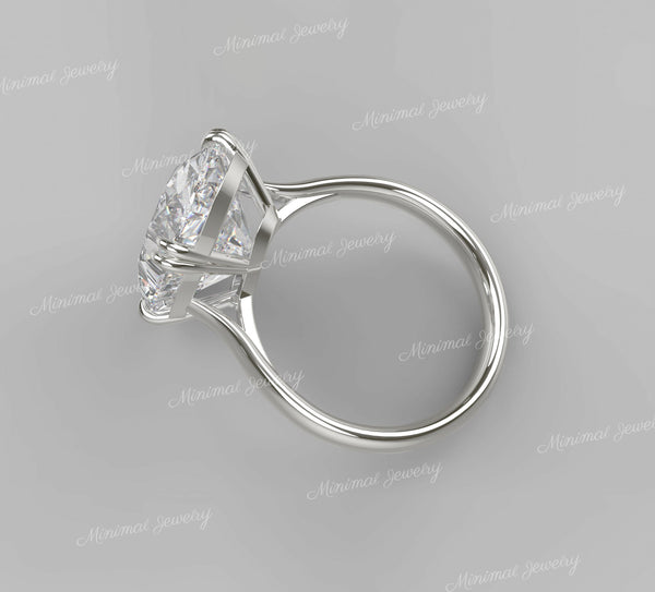 7.5 CT Oval cut moissanite engagement ring,double claw prong Cathedral,celebrity style,big large moissanite oval solitaire ring,wedding ring