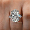 11.5 CT Oval Moissanite Engagement Ring Three Stone Wedding Ring Large Moissanite Diamond Cocktail Statement Ring Anniversary bridal Jewelry