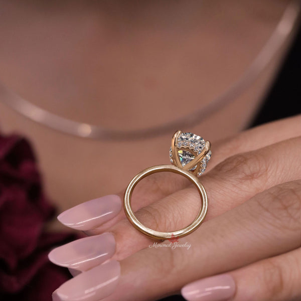 oval lab diamond engagement ring IGI Certified 5CT lab grown diamond ring 14k gold solitaire oval cut diamond Wedding Anniversary ring women