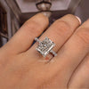 Radiant Cut Lab Grown Diamond Ring 5CT IGI Certified Solitaire Engagement wedding Ring Hidden Halo large diamond Anniversary ring gift women