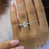 2.5CT emerald cut Moissanite engagement ring,unique,vintage style engagement ring,hidden halo,Moissanite emerald solitaire ring,wedding ring