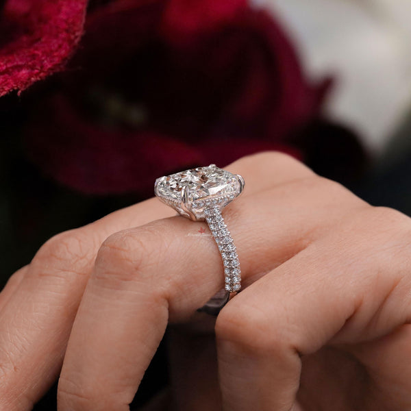 Cushion Cut Lab Grown Diamond Engagement Ring 8.5CT IGI Certified Solitaire elongated cushion large lab diamond anniversary wedding ring