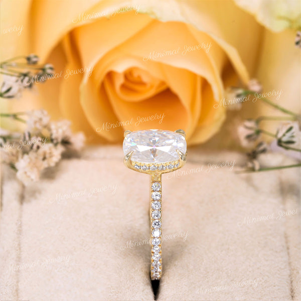 2.5 CT cushion cut engagement ring,hidden halo,moissanite solitaire ring,stunning 1.5mm thin band,elongated cushion,anniversary,wedding ring