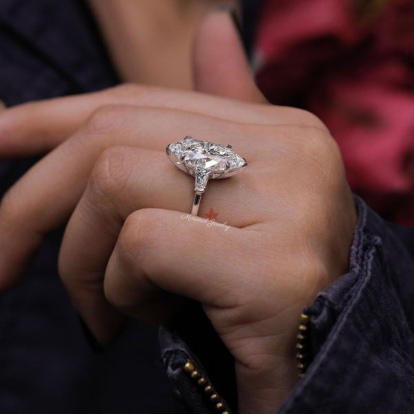 Lab Grown Diamond Ring 7CT marquise engagement ring IGI certified large diamond Three stone ring diamond wedding ring for women anniversary