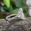 18.5CT Radiant Cut Moissanite Engagement Ring: 14k White Gold Cathedral Setting
