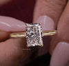 Radiant cut lab grown diamond ring 2.8 CT IGI Certified Solitaire Engagement wedding Ring Hidden Halo Anniversary ring promise ring for her