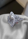 Lab Grown Diamond Ring 4CT marquise engagement ring IGI certified diamond Three stone ring Halo diamond wedding ring for women anniversary