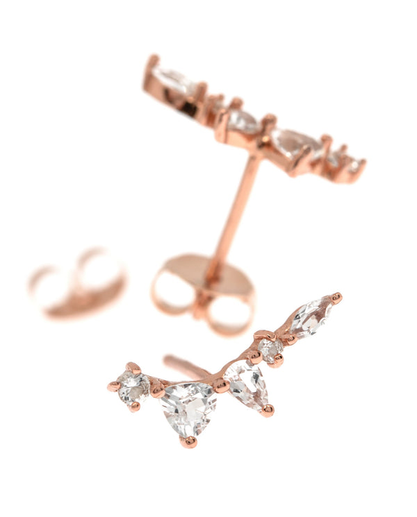 diamond ear climber earrings 14k solid Gold diamond stud earrings small stud earrings,moissanite unique stud earrings gift her ear climber