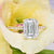 2.5CT Emerald Cut Moissanite Engagement Ring: 14k Yellow Gold Hidden Halo