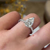 Lab Grown Diamond Engagement Ring 3 CT Pear Shaped Lab Diamond Ring Hidden Halo Wedding Ring Set Certified CVD Diamond Bridal set jewelry