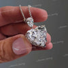 Heart moissanite pendant necklace,18k/14k solid gold chain necklace 11.37CT solitaire pendant necklace,moissanite necklace, iced out pendant