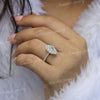 2 CT Marquise Moissanite Engagement Ring: 14k White Gold Halo