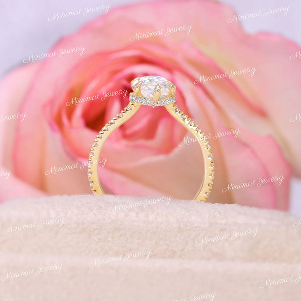 2 CT marquise moissanite engagement ring,hidden halo cathedral ring set,marquise cut solitaire ring,modern unique,anniversary wedding ring