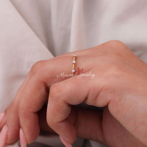 Thin gold wedding band,dainty 1.8mm moissanite wedding band,3/4 eternity ring solid gold,simple stacking ring,right hand comfort fit band