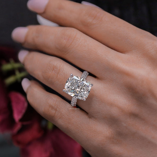 Cushion Cut Lab Grown Diamond Engagement Ring 8.5CT IGI Certified Solitaire elongated cushion large lab diamond anniversary wedding ring