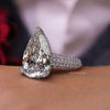 Pear Moissanite Wedding Ring large Anniversary Ring Wide Band Solitaire 10.5CT Pear Shaped Engagement Ring 9th-10th Anniversary Gift Women