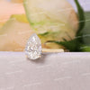 3CT pear moissanite engagement ring,hidden halo solitaire pear shaped engagement ring,pave bridge Cathedral ring,teardrop ring,wedding ring