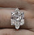 9CT Asscher Cut Moissanite Engagement Ring: Three Stone Wedding Ring