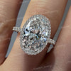 8.5 CT Halo oval cut moissanite engagement ring,huge big large Oval engagement ring,luxury celebrity style,Solitaire cathedral wedding ring
