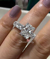 3.5 CT radiant cut engagement ring,crushed ice radiant moissanite engagement ring,hidden halo solitaire,eternity wide band,wedding ring