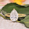 2CT Pear shaped engagement ring,moissanite teardrop ring,classy,simple engagement ring,solitaire pear moissanite ring,14k yellow rose gold