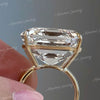 18ct Asscher Cut Moissanite Ring: 14k Yellow Gold Solitaire