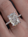 Elongated Cushion Lab Grown Diamond Ring IGI Certified 10 CT Lab Diamond Engagement Ring large solitaire Wedding Anniversary Ring Women gift