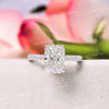 3ct Radiant cut moissanite engagement ring Hidden Halo Solitaire 14K White Gold Proposal Wedding Ring for Women