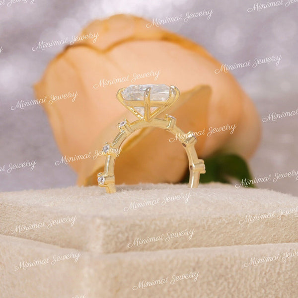 3 CT pear shaped engagement ring,moissanite,unique vintage style engagement ring,hidden halo,solitaire,pear moissanite ring,wedding ring