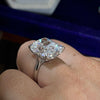 14 CT elongate cushion cut engagement ring large solitaire cushion cut moissanite engagement ringdiamond cocktail Cathedral wedding ring