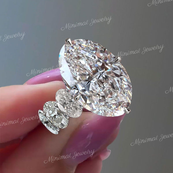 oval moissanite engagement ring hidden halo wide band 8.5 CT oval engagement ring big celebrity style Large solitaire oval cut wedding ring