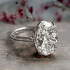 7.5 CT Oval cut moissanite engagement ring,double claw prong Cathedral,celebrity style,big large moissanite oval solitaire ring,wedding ring